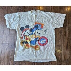 Vtg Mickey Unlimited Jerry Leigh Shirt One Size Big Print Travel Central
